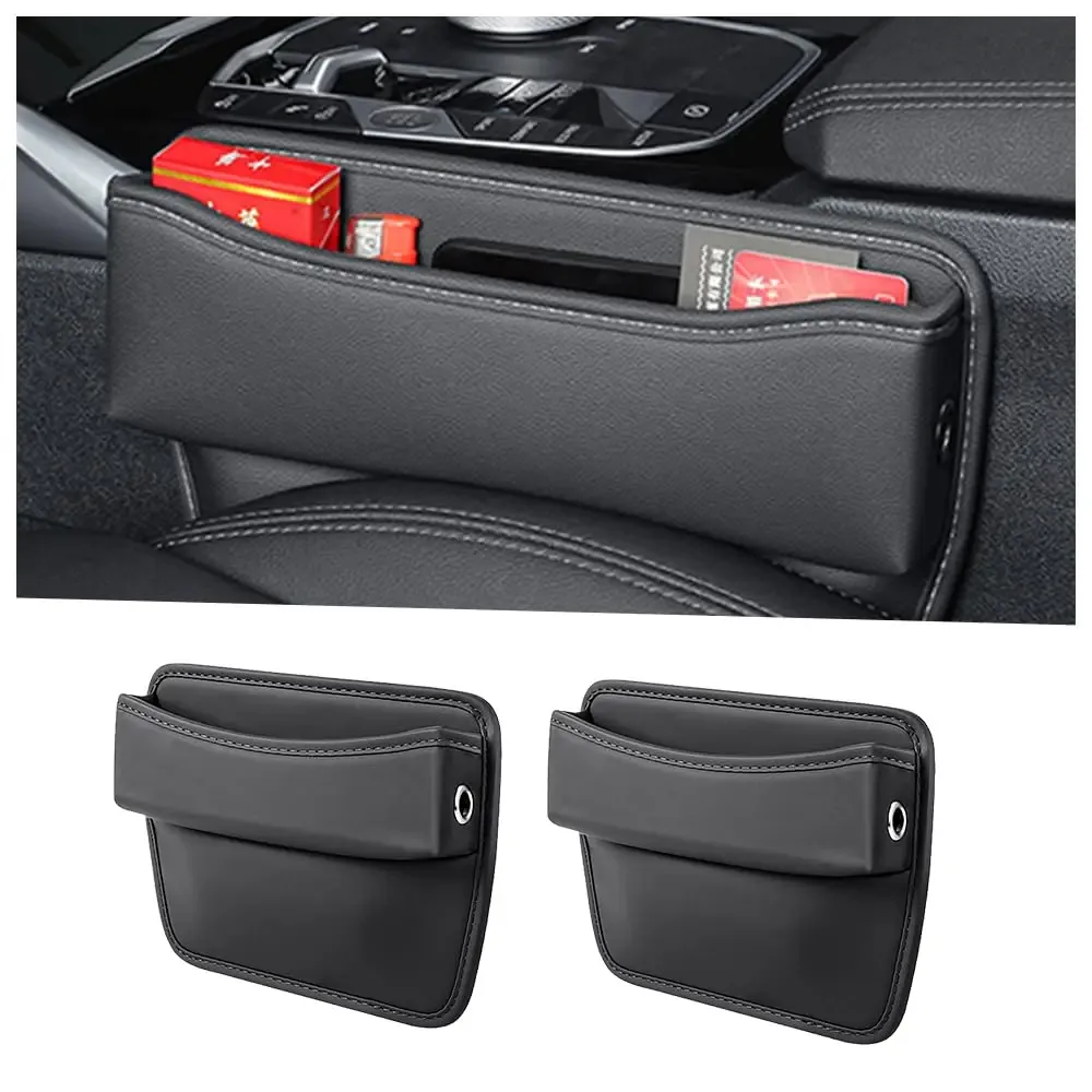 Schwarzer PU-Leder Sitzspalt-Organizer im Auto