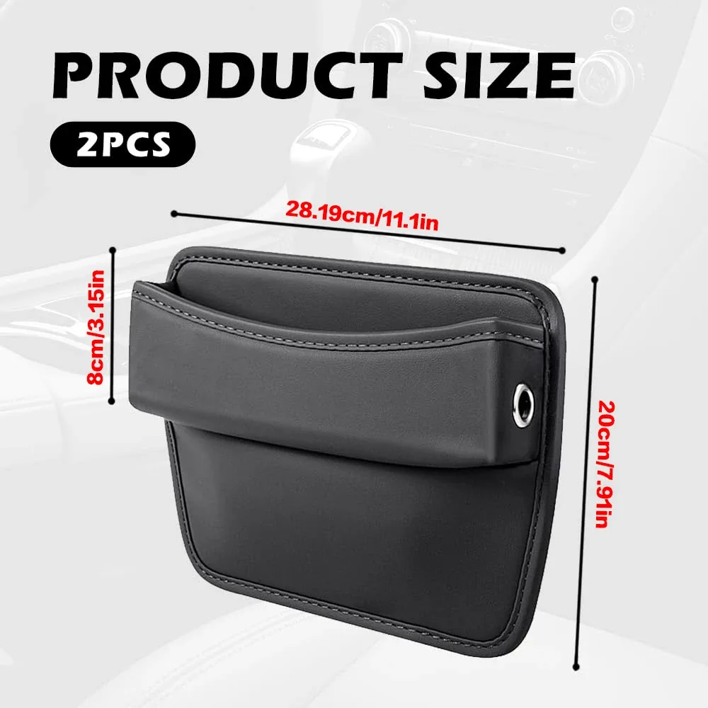 Schwarzer PU-Leder Sitzspalt-Organizer im Auto – Bild 3